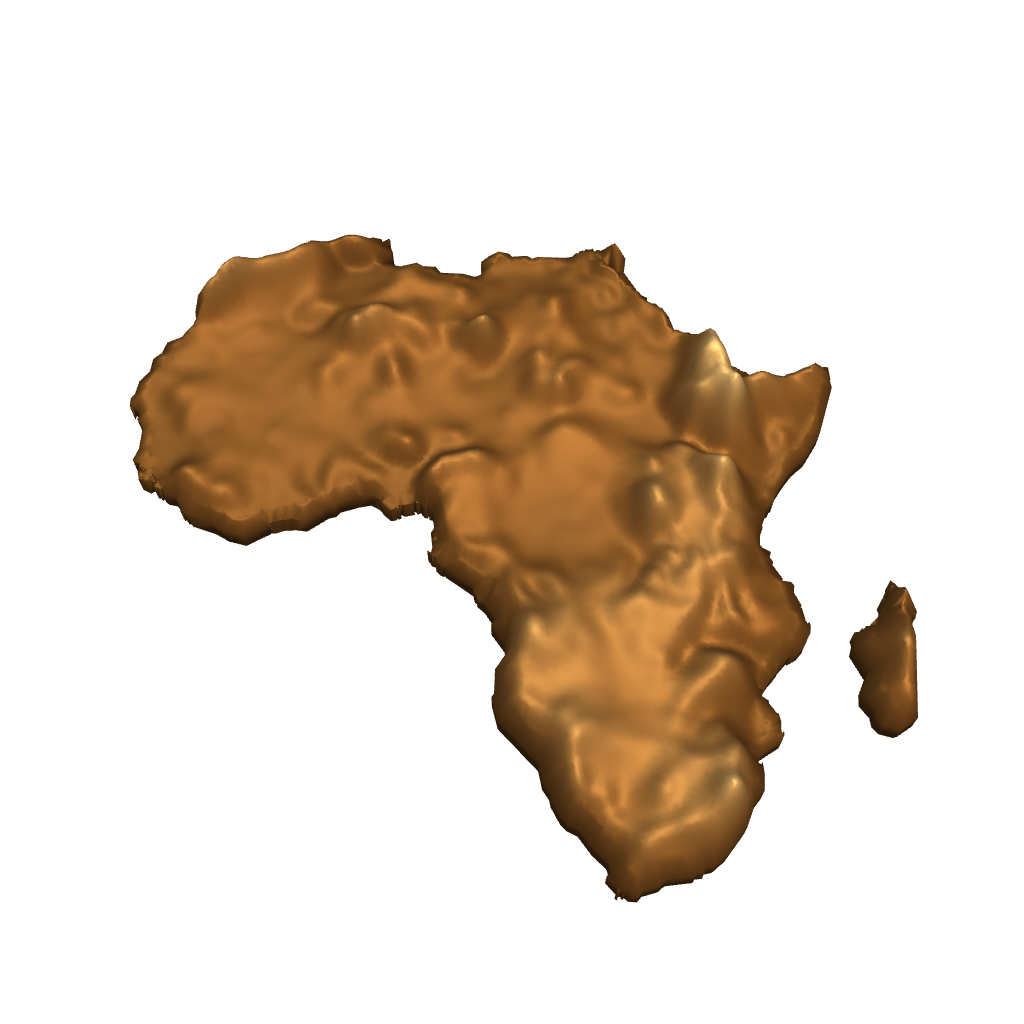 Standard-resolution preview specimen. Africa terrain at smoothed detail.