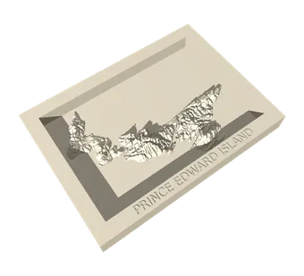 Alticarta model of Prince Edward Island in a one-piece frame, the name raised on the border