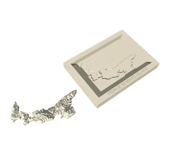 The two objects of a two-piece Alticarta 3MF: Prince Edward Island and its frame plate