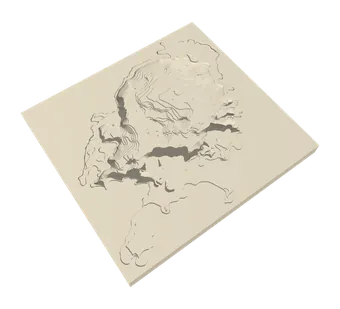 Alticarta model of Skeleton Lake, Ontario, its surveyed lakebed stepped by depth